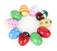 Naroote Cocteleras de Huevos de Maracas con Forma de Animal de Madera, Juguete de Instrumento Musical de Percusión Manual para Niños Pequeños, Cocteleras de Pintura Coloridas para Educación Musical y