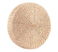 Naroote Cojín Redondo Grueso para Asientos de Tatami para Ceremonia de Té, Yoga, Decoración Zen, Puf de de Totora Hecho a Mano para Silla de Sofá de Piso, 11.8x11.8x2.0in, Cómodo y Transpirable, 1 X