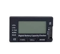 Naroote Comprobador Digital de Capacidad de Batería Detector de Voltaje para LiPo Li Ion LiFe NiMH/NiCd Función de Detección de Precisión de Batería Aplicable para Varias Baterías Negro 3,31 X 1,97