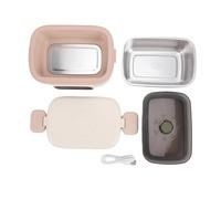 Naroote con Calefacción Eléctrica Recargable Acero Inoxidable 304 Calentador de Alimentos Inalámbrico con Batería con Control de Botón para Viajes Al Aire Libre en la Oficina en (Tamaño grande