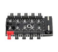 Naroote Concentrador de Ventilador de Chasis de PC, Concentrador de Refrigeración de CPU Eficiente para Carcasa de Computadora con Cable PWM, Adecuado para Ventilador de Tablero Principal de 12V de