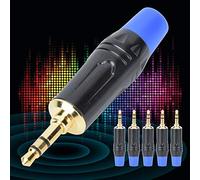 Naroote Conector de 3,5 Mm con Pista de Sonido única Macho, Conector de Cable de Chapado en Oro para Bricolaje, Ajuste de 6 Mm, 5 Unidades para Entusiastas del