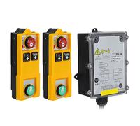 Naroote Control Remoto de Grúa de Elevación Impermeable Inalámbrica Industrial para Grúas Puente, Tecnología Inteligente, Protección IP68, 2 Controles Remotos para Grúas Eléctricas, Carcasa de ABS,