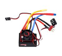 Naroote Controlador de Velocidad Electrónico ESC 120A sin Escobillas Carcasa de Plástico 2 a 3S con Enchufe en T y Enchufe Banana Hembra de 4,0 Mm Corte de bajo Voltaje para RC Car Boat