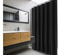 Naroote Cortina de Ducha con Patrón de Pared Negra, Cortina de Baño Impermeable con Ganchos para Colgar para un Baño Elegante, 180cm (180 * 180cm)
