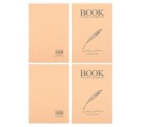 Naroote Cuaderno de Bocetos de Papel Kraft Retro Espesar Bloc de Bocetos Patrón de Plumas Cuaderno de Dibujo Artístico Pintado a Mano para Pintura de, Artistas de Pintura a Lápiz de Color 4 Piezas