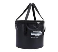 Naroote Cubo Plegable con Asa, Contenedor de Agua Portátil con Función de Drenaje, Ideal para Acampar, Pescar, Hacer Senderismo y Barbacoa Al Aire Libre (Black)