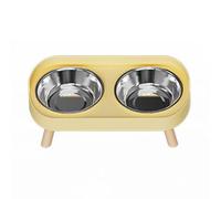 Naroote Cuencos Elevados para Perros, Juego de Cuencos Elevados de Acero Inoxidable con Protector contra Salpicaduras y Base Antideslizante, 2 de 400 Ml para una Alimentación