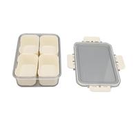 Naroote Divide el Cajón para Servir, Plato de Bocadillo Portátil Portátil para Viajes por Carretera (4 cuadrícula)