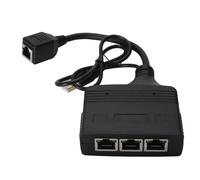 Naroote Divisor Gigabit Ethernet, Adaptador de Red RJ45 de 1 a 3, Divisores de Cable de Alimentación USB para Cables Cat8 Cat7 Cat6 Cat5 Cat5e, Compatible con Enrutadores, Televisores, Computadoras