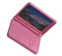 Naroote Dollhouse Laptop Juguete Educativo en Miniatura Realista para Niñas, Experiencia de Simulación para el Aprendizaje Creativo (Pink)