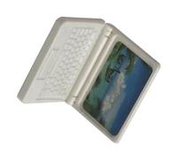 Naroote Dollhouse Laptop Juguete Educativo en Miniatura Realista para Niñas, Experiencia de Simulación para el Aprendizaje Creativo (White)