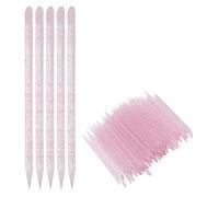 Naroote Empujador de Cutículas de Uñas Desechable, 100 Uds., Varillas de Limpieza Efectivas para Maquilladores de Manicura y Pedicura, Plástico, 9,5 X 0,4 Cm (PINK)