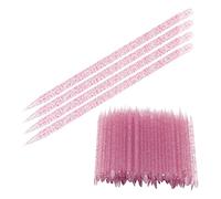 Naroote Empujador de Cutículas de Uñas Desechable, 100 Uds., Varillas de Limpieza Efectivas para Maquilladores de Manicura y Pedicura, Plástico, 9,5 X 0,4 Cm (rojo violáceo)