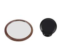 Naroote Espejo de Observación de Extracción de café, Base Negra de Nogal, Giratorio de 360° para un Monitoreo Perfecto del Disparo para Barista, Nogal + Acero Inoxidable de 2,4 Pulgadas