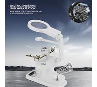 Naroote Estación de Soldadura, Soporte de Hierro Soldado USB Soldadero de Soldadura de de Trabajo Ayuda Ayuda Estación de de Soldador de con Clips de Tablas de Luces LED 3X/4.5X/25X LOUPE LEUPE