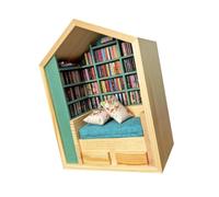 Naroote Estantería para Aliviar la Ansiedad, Librería Decorativa de Madera, Elimina Tu Ansiedad para Salas de Estar, Estudios, 17 X 10 X 23 Cm
