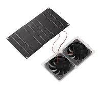 Naroote Extractor de Energía Solar, Generador Solar de 100 W con Extractor Doble, Ventilación de Enfriamiento Fácil de Instalar para Gallinero, Invernadero, Casa para Perros, Cobertizo, Exterior y