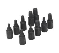 Naroote Extractor de Tornillos Dañados Juego Fuerte de 10 Piezas para una Fácil Extracción para Herramientas Eléctricas y Manuales Acero Al Cromo Vanadio 10 X Extractor de Tornillos Rotos