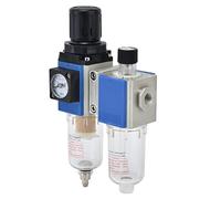 Naroote Filtro de Compresor de Aire, Separador de Agua para Compresor de Aire de Separador de Agua Flujo de Flujo de Regulador de Presión Lubricador Combinación de Aceite de (GFC200-06)