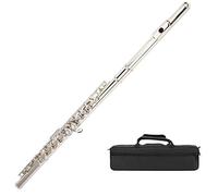 Naroote Flauta C de 16 Agujeros, Sonido Brillante, Mayor Resonancia de Tubo para Estudiantes, Instrumento Musical de Latón Plateado (SILVER)