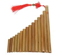 Naroote Flauta de Pan 15 Tubos Tecla G Instrumento de Viento de Madera de Alto Rendimiento para Principiantes y Estudiantes, Bambú, Color Natural, con Bolsa Suave y Herramientas de Limpieza (mano