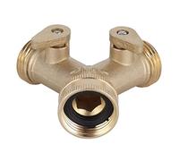 Naroote Garden Hose Splitter 2-Way Durable Brass Connector for NPT 3/4