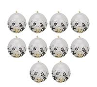 Naroote Globos de Confeti Transparentes de Látex con Patrón Número 40 para Decorar Fiestas de Cumpleaños de Bodas, 10 Piezas, Material Liviano Seguro para Promociones de Centros Comerciales (bolas