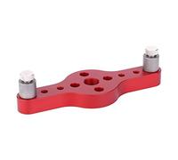 Naroote Herramienta de Aleación de Aluminio Localizador de Perforadoras, Calibre de Perforación Duradero para Proyectos de Carpintería, Incluye 3 Casquillos de Taladro (6 Mm, 8 Mm, 10) (rojo)