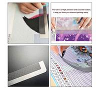 Naroote Herramienta de Regla de Malla para Bordado de Diamantes de Imitación para Pintura de Diamantes, 50 Taladros, 140 Mm de Largo o 141 Mm para Artesanos (12)
