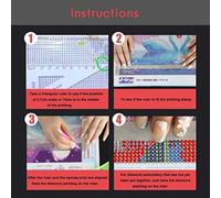 Naroote Herramienta de Regla de Malla para Bordado de Diamantes de Imitación para Pintura de Diamantes, 50 Taladros, 140 Mm de Largo o 141 Mm para Artesanos (SILVER)