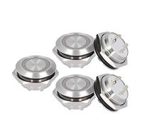 Naroote Interruptor de Botón Momentáneo, Reinicio Automático de Acero Inoxidable Duradero para Coche, Camión, Barco, Timbre Doméstico, 19mm (DC3~6V WHITE)