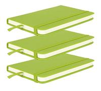 Naroote Juego de 3 Cuadernos con Correa de Tapa Dura y Piel Sintética de para Uso en Oficina y Escuela, 5,5" X 3," (GREEN)