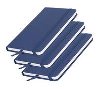 Naroote Juego de 3 Cuadernos con Correa de Tapa Dura y Piel Sintética de para Uso en Oficina y Escuela, 5,5" X 3," (BLUE)