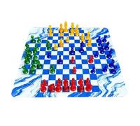 Naroote Juego de Ajedrez de 4 Jugadores para Niños Adultos Juego de Estrategia Educativo Portátil para Fiestas 35x35 Cm Premium PS (#2)