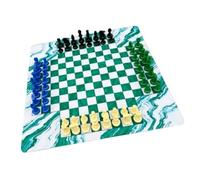 Naroote Juego de Ajedrez para 4 Jugadores, Tablero con Tapete de Goma de 45cm, Juego Educativo para Escuela Familiar, Juguete de Estrategia Clásico con Piezas de 63mm (#1)