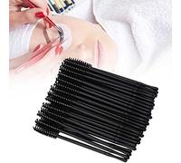 Naroote Juego de Aplicadores de Varitas de Rímel Desechables de 100 Piezas, Cepillo de Maquillaje de Pestañas Duradero, Paquete de 100 Negro Amarillo para una Fácil Aplicación de Maquillaje de (BLACK)