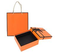 Naroote Juego de Cajas para Envolver Regalos, Hermosa Caja de Embalaje de Regalo Naranja para Navidad, Cumpleaños, Aniversario, 20 X 18 X 8 Cm