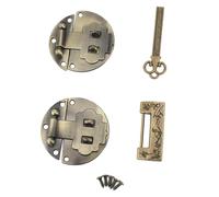 Naroote Juego de Cerradura con Cerrojo de Aleación de Zinc, Cierre Decorativo Vintage para Joyeros y Estuches de Madera, 2 Juegos con Candado y Tornillos (Candado para pájaros de 7 cm.)