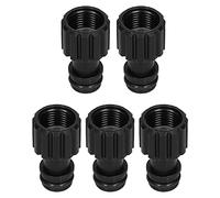 Naroote Juego de Conectores de Tetina de 5 Piezas, Adaptador de Manguera Duradero para Grifos G3/8, Ideal para Riego de Jardines y Lavadoras, Negro, 42x22 Mm