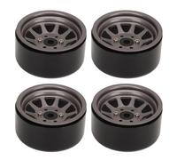Naroote Juego de Cubos de Rueda RC, 4 Piezas, Acero de Aleación de Zinc, Duradero, 1,9 Pulgadas, para Coches sobre Orugas Axial SCX10 II III (De)
