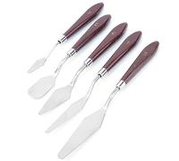 Naroote Juego de Cuchillos de Pintura con Raspador de Pigmento de Acero Inoxidable, de Plástico Liso para Tablero de Dibujo o Paleta, Raspador de Pintura Al óleo Acrílica para Artistas, 5 Piezas