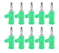 Naroote Juego de Enchufes Tipo Banana de Latón Duradero, Conector sin Soldadura Apilable de 10 Piezas de 4 Mm para Aplicaciones de Seguridad de 30 V CA-60 V CC (GREEN)