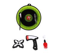 Naroote Juego de Lanzamiento de Hachas, Divertido Juego Portátil para Actividades Al Aire en Interiores y Exteriores con Dardos y Accesorios (Green)