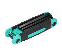 Naroote Juego de Llaves Hexagonales Plegables 8 en 1 para Apretar y Quitar Tornillos Herramienta Manual Compacta Acero Al Cromo Vanadio de 1,5-8 Mm 2 Piezas