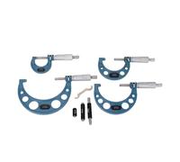 Naroote Juego de Micrómetros Exteriores de 4 Piezas, Juego de Micrómetros Exteriores de Rango de 0 a 100 Mm, Kit de Herramientas de Maquinista de Precisión de 0,01 Mm de Carburo para Trabajos de