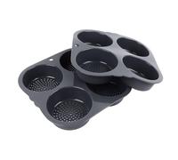 Naroote Juego de Moldes para Panecillos para Hamburguesas, 4 Tazas, para Panecillos Caseros, Hechos de Silicona Apta para Lavavajillas, Tamaño de 4 Pulgadas, Ideal para Fiestas de Barbacoa