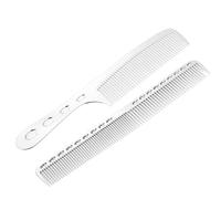Naroote Juego de Peines para el Cabello de 2 Peines de Aluminio Livianos Antiestáticos para Profesionales de Peinado y Barbería Plata 8.9"
