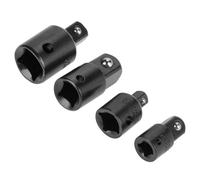 Naroote Juego de Reductores de Enchufe de Acero Al Cromo Vanadio Duradero, 4 Piezas para Varios Enchufes, Reductores Plateados, Negros de 1/2", 3/8", 1/4" (BLACK)