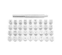 Naroote Juego de Sellos de Cuero Duraderos de 36 Piezas, Troquel Perforador de Alfabeto y Números para Herramienta de Artesanía en Cuero, Fácil de Usar para Profesionales y Aficionados (acero de